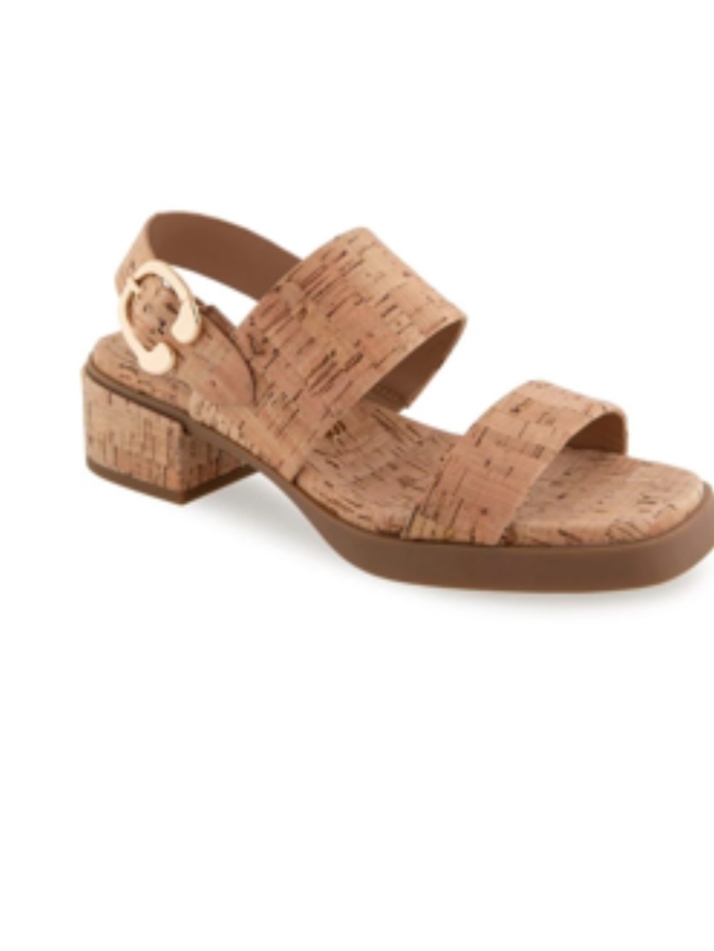 Aerosoles Cork Low Block Heel Sandals Sz 9.5